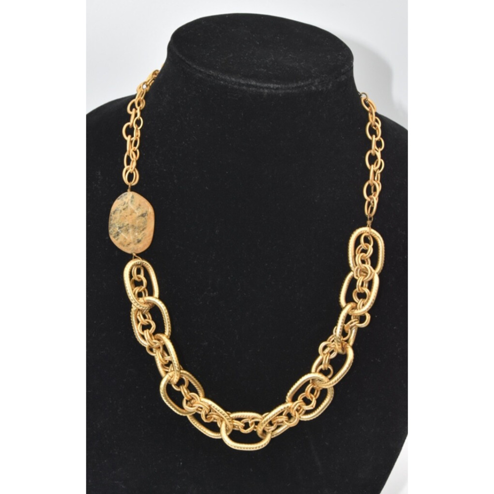 A.V. Max Satin Matte Gold Tone Chain Link & Quart… - image 1